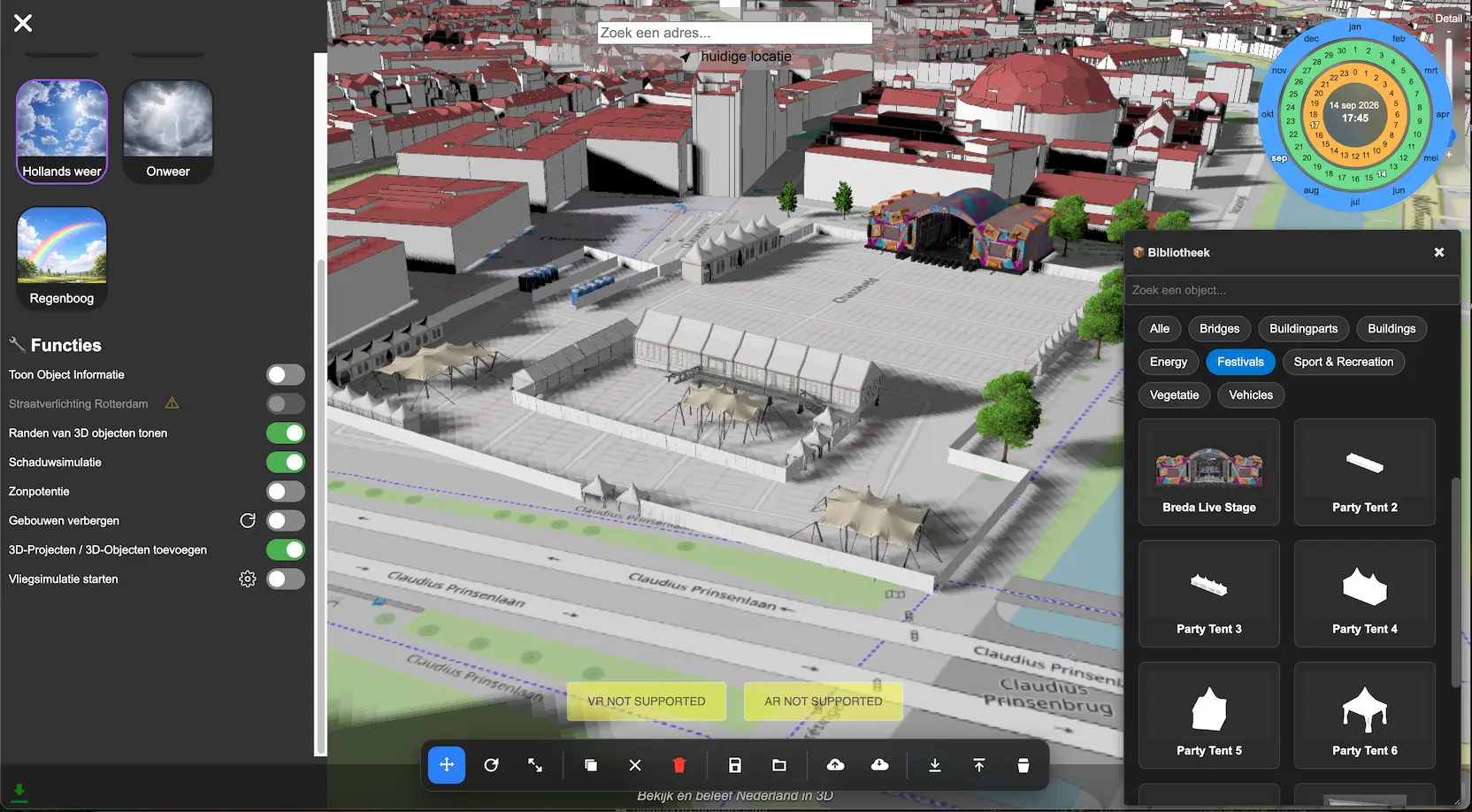 Eigen 3D-project maken met gebouwen, bomen en andere 3D-objecten in 3DCityTour